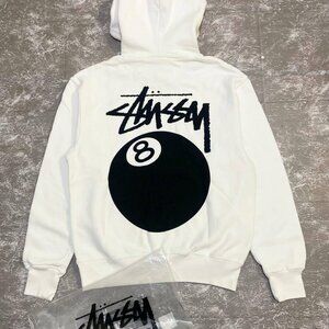 Stussy sweatshirt, white, slightly oversized